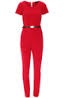 Mia Red Gold Belted Jumpsuit