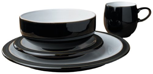 Denby Jet Black 16 Piece Tableware Set