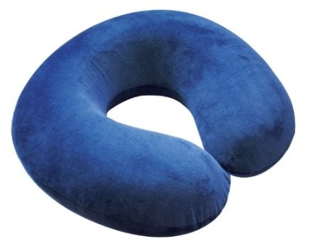 Motionperformance Essentials Blue Velour Comfort Memory Foam Neck Support Cushion