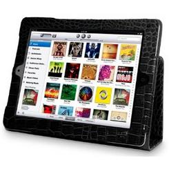 Black Croc Skin Leather Wallet Case For Apple iPad 2 + Film