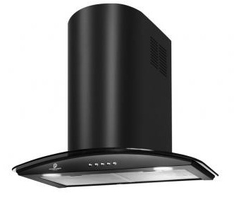 Premier Range 60cm Curved Glass Black Cooker Hood Led Lamps A72.6B