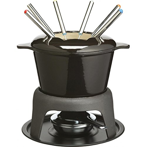 Kitchen Craft Cast Iron Deluxe Enamelled Fondue Set